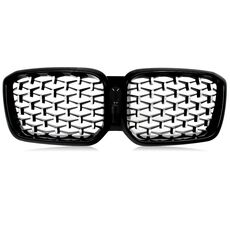 Diamond Style Front Kidney Grille Chrome+Black for BMW X3 G01 X4 G02 2022–2024 M40i M Sport