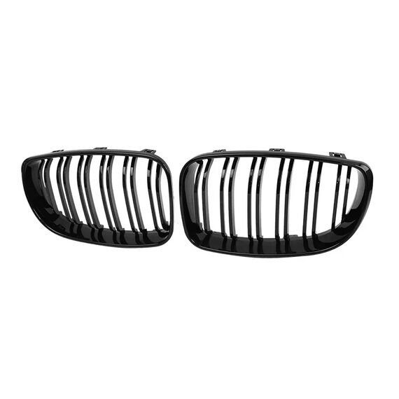 BMW E81 E87 E82 E88 128i 130i 135i Front Bumper Kidney Grille Racing Gloss Black Dual Slats 07-11, 2 image BMW E81 E87 E82 E88 128i 130i 135i Front Bumper Kidney Grille Racing Gloss Black Dual Slats 07-11, 2 image