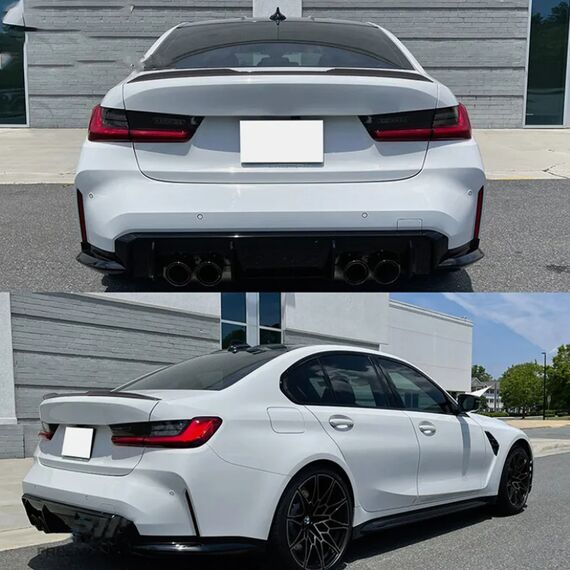 M3 Style Gloss Black Rear Trunk Spoiler Wing for BMW G20 M340i G80 M3 2019–2024, 4 image M3 Style Gloss Black Rear Trunk Spoiler Wing for BMW G20 M340i G80 M3 2019–2024, 4 image