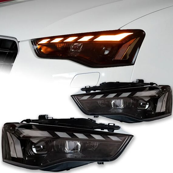 LED Projector Headlights with Animation DRL for Audi A5 2012–2016 Bi‑Xenon Beam, Plug & Play, 5 image LED Projector Headlights with Animation DRL for Audi A5 2012–2016 Bi‑Xenon Beam, Plug & Play, 5 image