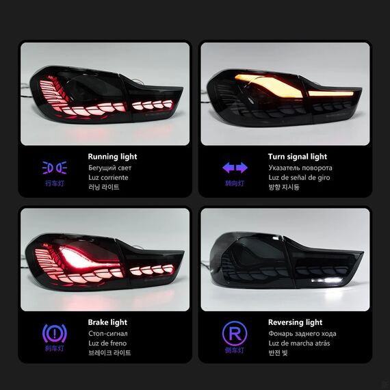 LED Tail Lights GTS Style for BMW F32 F36 F82 4 Series M4 2012–2019 DRL Dynamic Turn Signal, 3 image LED Tail Lights GTS Style for BMW F32 F36 F82 4 Series M4 2012–2019 DRL Dynamic Turn Signal, 3 image