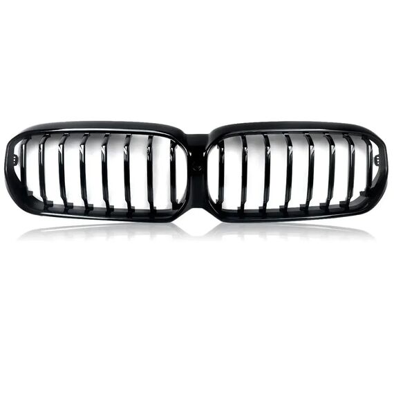Glossy Black Front Kidney Grille Mesh Style for BMW 5 Series G30 G31 2021–2023, 5 image Glossy Black Front Kidney Grille Mesh Style for BMW 5 Series G30 G31 2021–2023, 5 image