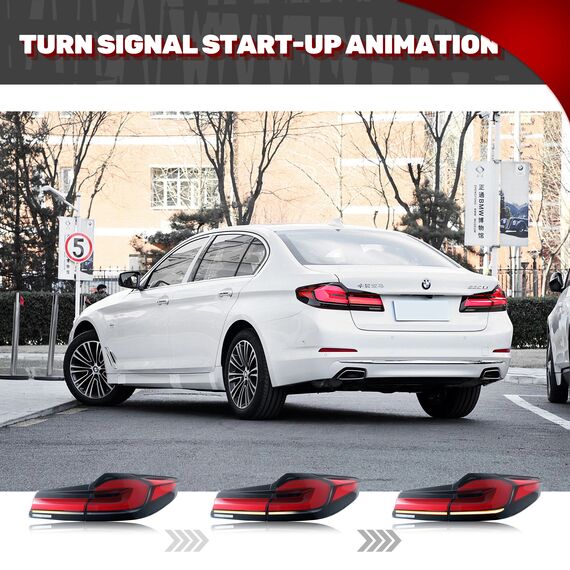 LED Facelift Sequential Tail Lights for BMW G30 F90 M5 5-Series 2017–2020, 4 image LED Facelift Sequential Tail Lights for BMW G30 F90 M5 5-Series 2017–2020, 4 image