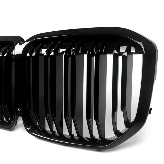 Gloss Black Dual Slats Front Bumper Grille for BMW X7 G07 M50i 2019–2022, 5 image Gloss Black Dual Slats Front Bumper Grille for BMW X7 G07 M50i 2019–2022, 5 image