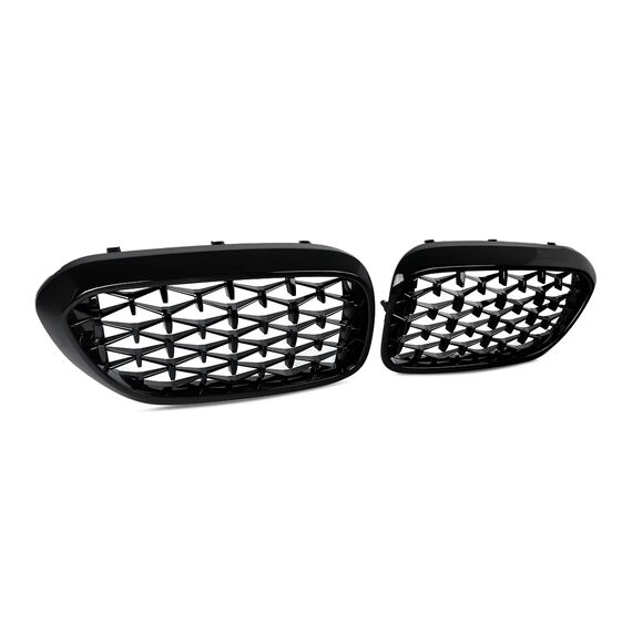 Diamond Style Dual Slats Kidney Grilles for BMW 5 Series G30 G31 G38 520i 530e 540i 2017–2019, 4 image Diamond Style Dual Slats Kidney Grilles for BMW 5 Series G30 G31 G38 520i 530e 540i 2017–2019, 4 image