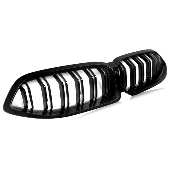 Gloss Black Dual Slats Front Bumper Grille for BMW 8 Series G14 G15 G16 2023–2024, 4 image Gloss Black Dual Slats Front Bumper Grille for BMW 8 Series G14 G15 G16 2023–2024, 4 image
