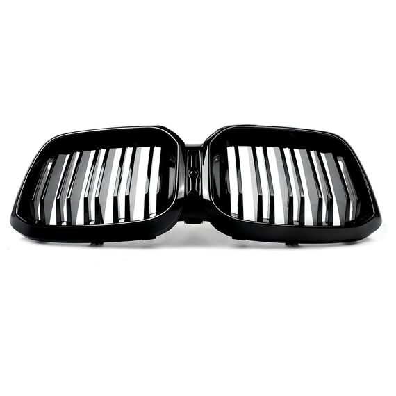 Gloss Black M Style Dual Slats Kidney Grille for BMW X3 G01 X4 G02 2022–2023 Silver Diamond Without Camera, 3 image Gloss Black M Style Dual Slats Kidney Grille for BMW X3 G01 X4 G02 2022–2023 Silver Diamond Without Camera, 3 image