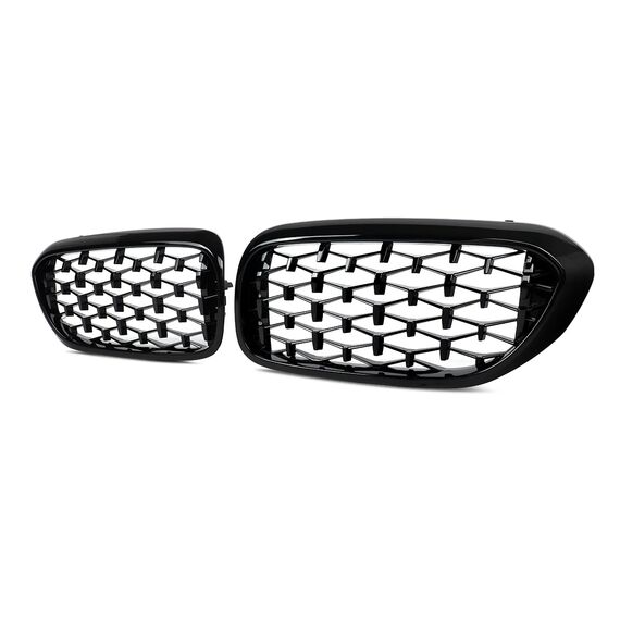 Diamond Style Dual Slats Kidney Grilles for BMW 5 Series G30 G31 G38 520i 530e 540i 2017–2019, 3 image Diamond Style Dual Slats Kidney Grilles for BMW 5 Series G30 G31 G38 520i 530e 540i 2017–2019, 3 image