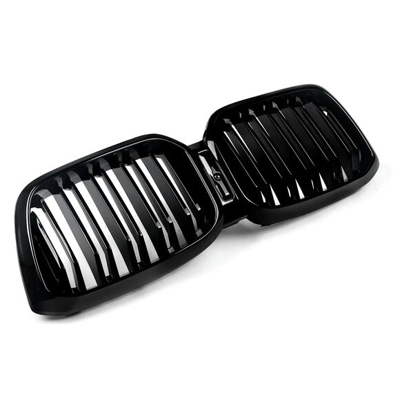 Gloss Black M Style Dual Slats Kidney Grille for BMW X3 G01 X4 G02 2022–2023 Silver Diamond Without Camera, 2 image Gloss Black M Style Dual Slats Kidney Grille for BMW X3 G01 X4 G02 2022–2023 Silver Diamond Without Camera, 2 image