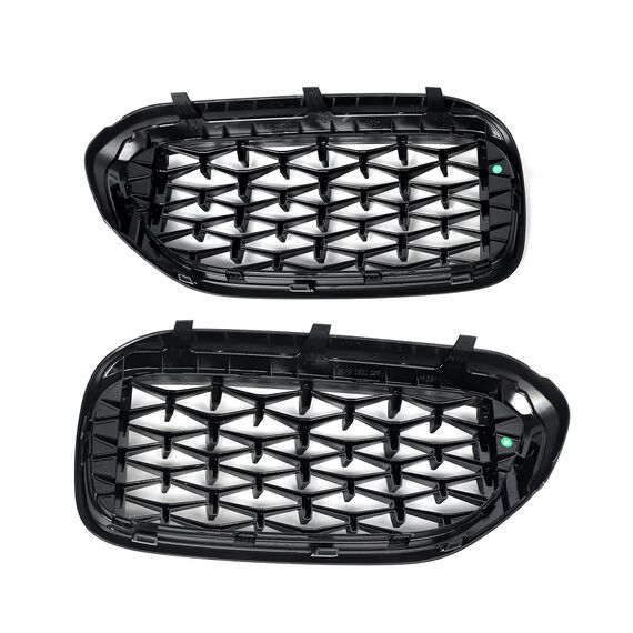 Diamond Style Dual Slats Kidney Grilles for BMW 5 Series G30 G31 G38 520i 530e 540i 2017–2019, 2 image Diamond Style Dual Slats Kidney Grilles for BMW 5 Series G30 G31 G38 520i 530e 540i 2017–2019, 2 image