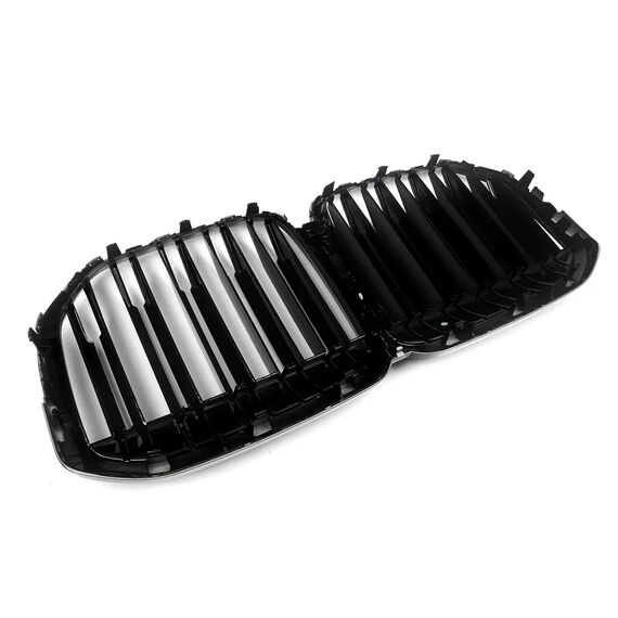 Gloss Black Dual Slats Front Bumper Grille for BMW X7 G07 M50i 2019–2022, 3 image Gloss Black Dual Slats Front Bumper Grille for BMW X7 G07 M50i 2019–2022, 3 image