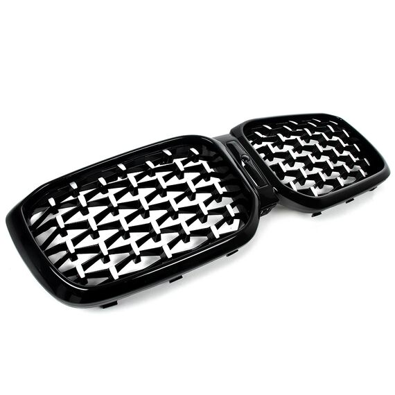 Diamond Style Front Kidney Grille Chrome+Black for BMW X3 G01 X4 G02 2022–2024 M40i M Sport, 3 image Diamond Style Front Kidney Grille Chrome+Black for BMW X3 G01 X4 G02 2022–2024 M40i M Sport, 3 image