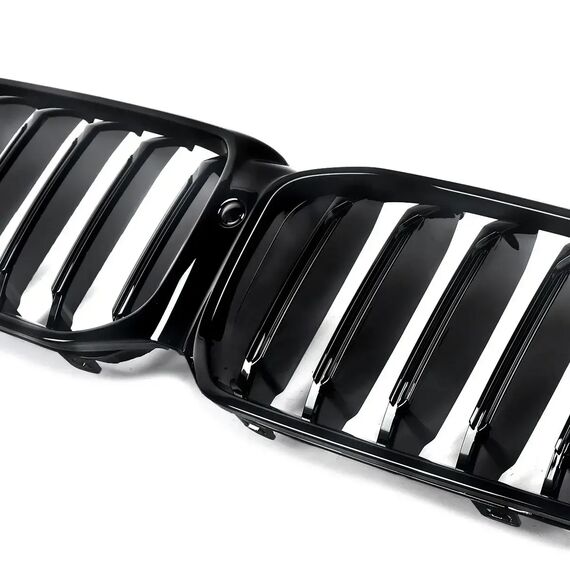 Glossy Black Front Kidney Grille Mesh Style for BMW 5 Series G30 G31 2021–2023, 3 image Glossy Black Front Kidney Grille Mesh Style for BMW 5 Series G30 G31 2021–2023, 3 image