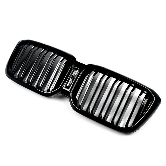 Gloss Black M Style Dual Slats Kidney Grille for BMW X3 G01 X4 G02 2022–2023 Silver Diamond Without Camera, 4 image Gloss Black M Style Dual Slats Kidney Grille for BMW X3 G01 X4 G02 2022–2023 Silver Diamond Without Camera, 4 image