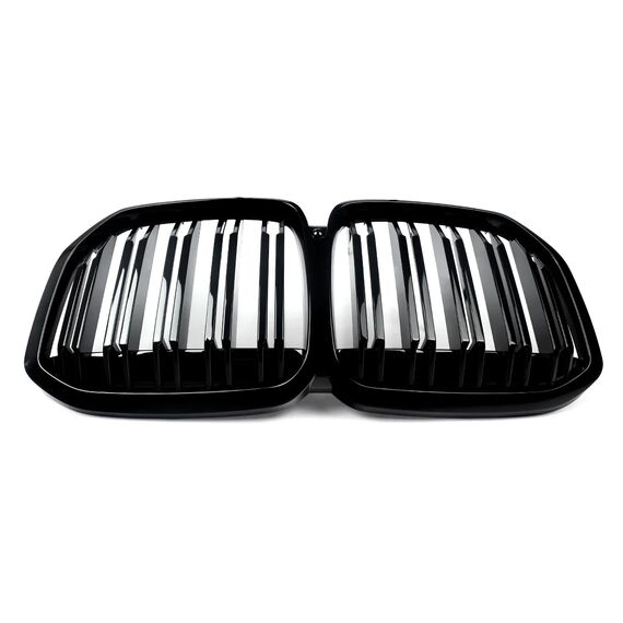 Gloss Black Dual Slats Front Bumper Grille for BMW X7 G07 M50i 2019–2022, 2 image Gloss Black Dual Slats Front Bumper Grille for BMW X7 G07 M50i 2019–2022, 2 image