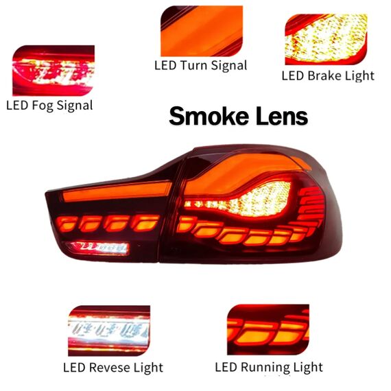 LED Tail Lights Black Smoked Sequential for BMW 3 Series F30 F35 F80 2013–2018, 2 image LED Tail Lights Black Smoked Sequential for BMW 3 Series F30 F35 F80 2013–2018, 2 image