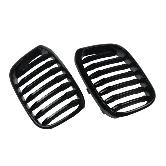 Gloss Black Single Slat Front Grille for BMW X3 X3M G01 X4 G02 2018–2020, 2 image Gloss Black Single Slat Front Grille for BMW X3 X3M G01 X4 G02 2018–2020, 2 image