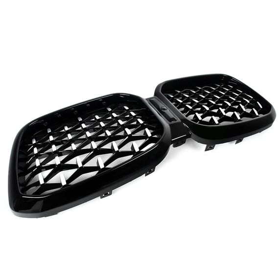 Diamond Style Front Kidney Grille Chrome+Black for BMW X3 G01 X4 G02 2022–2024 M40i M Sport, 2 image Diamond Style Front Kidney Grille Chrome+Black for BMW X3 G01 X4 G02 2022–2024 M40i M Sport, 2 image