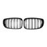 BMW E81 E87 E82 E88 128i 130i 135i Front Bumper Kidney Grille Racing Gloss Black Dual Slats 07-11