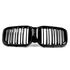 Gloss Black M Style Dual Slats Kidney Grille for BMW X3 G01 X4 G02 2022–2023 Silver Diamond Without Camera